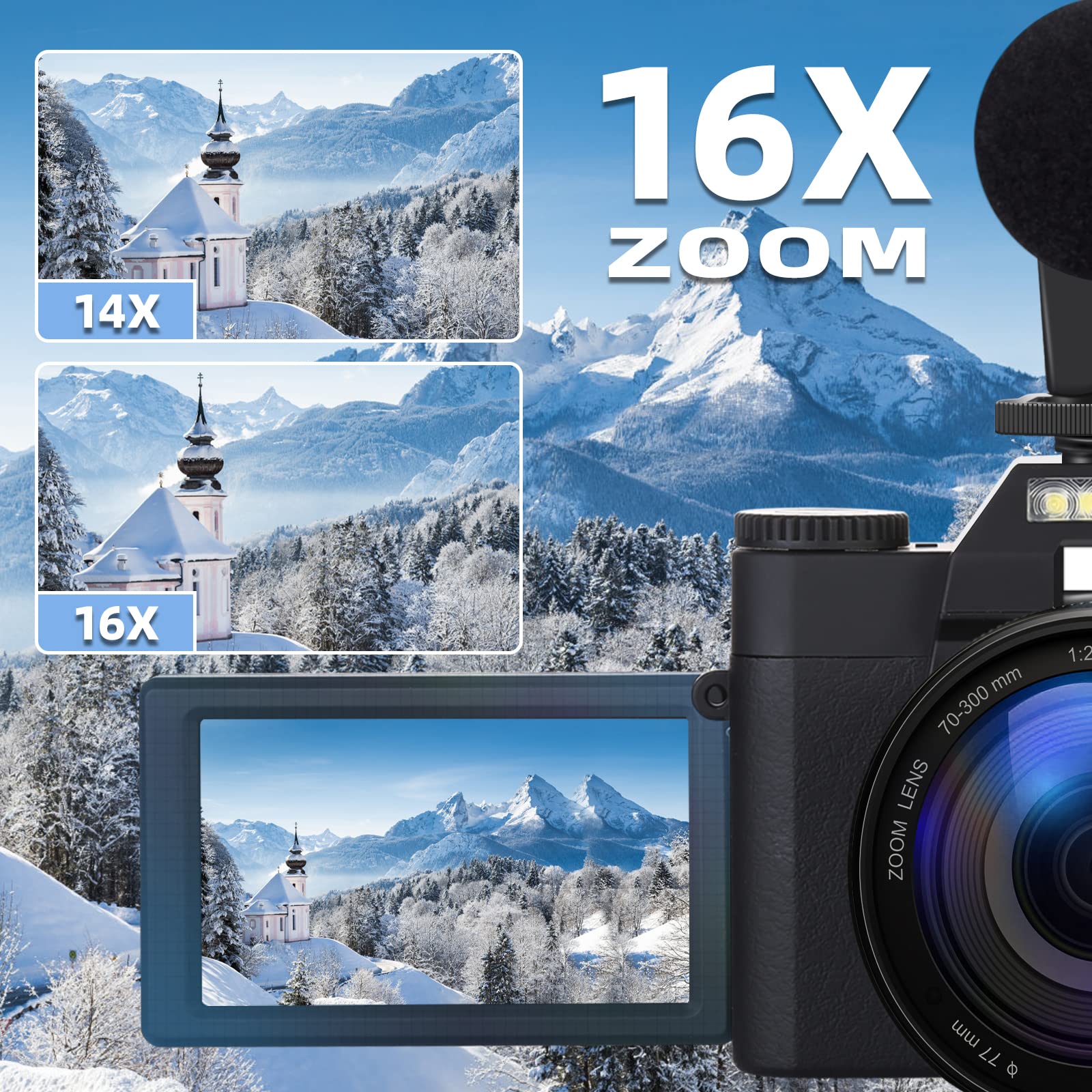 Digital Camera 4K Camcorder 48MP 3.0