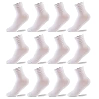 Boys Socks 12 Packs Fit for 2-12 Years Old Boys and Girls Cotton Athletic Ankle Socks for Toddler Kids and Big Kids