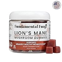 Lion's Mane Mushroom Gummies | Organic Lions Mane Mushrooms | Brain Health, Focus, Clarity, & Memory Mushroom Supplement Gummy | 90 Organic Lions Mane Gummies for Adults