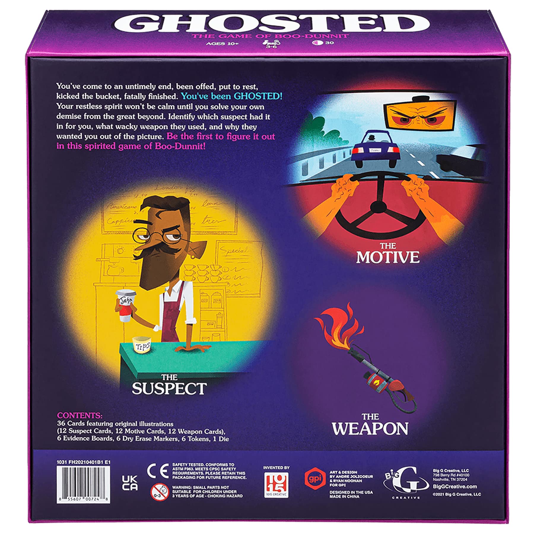 Big G Creative: Ghosted - Social Deduction Game, 3-6 Players, Ages 10+, 30 Minute Gameplay, Multi
