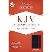 KJV Large Print Ultrathin Reference Bible, Black/Burgundy LeatherTouch KJV Large Print Ultrathin Reference Bible, Black/Burgundy LeatherTouch Imitation Leather