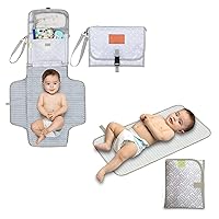 KeaBabies Portable Diaper Changing Pad and Waterproof Foldable Baby Changing Mat - Travel Diaper Change Mat - Diaper Changing Station - Travel Diaper Change Pad - Lightweight Changing Pads for Baby