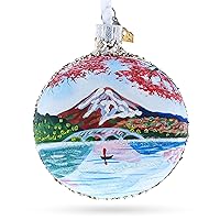 Mount Fuji, Japan Glass Ball Christmas Ornament 3.25 Inches