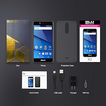 BLU R2-4G LTE Unlocked Smartphone - 16GB + 2GB RAM -Black