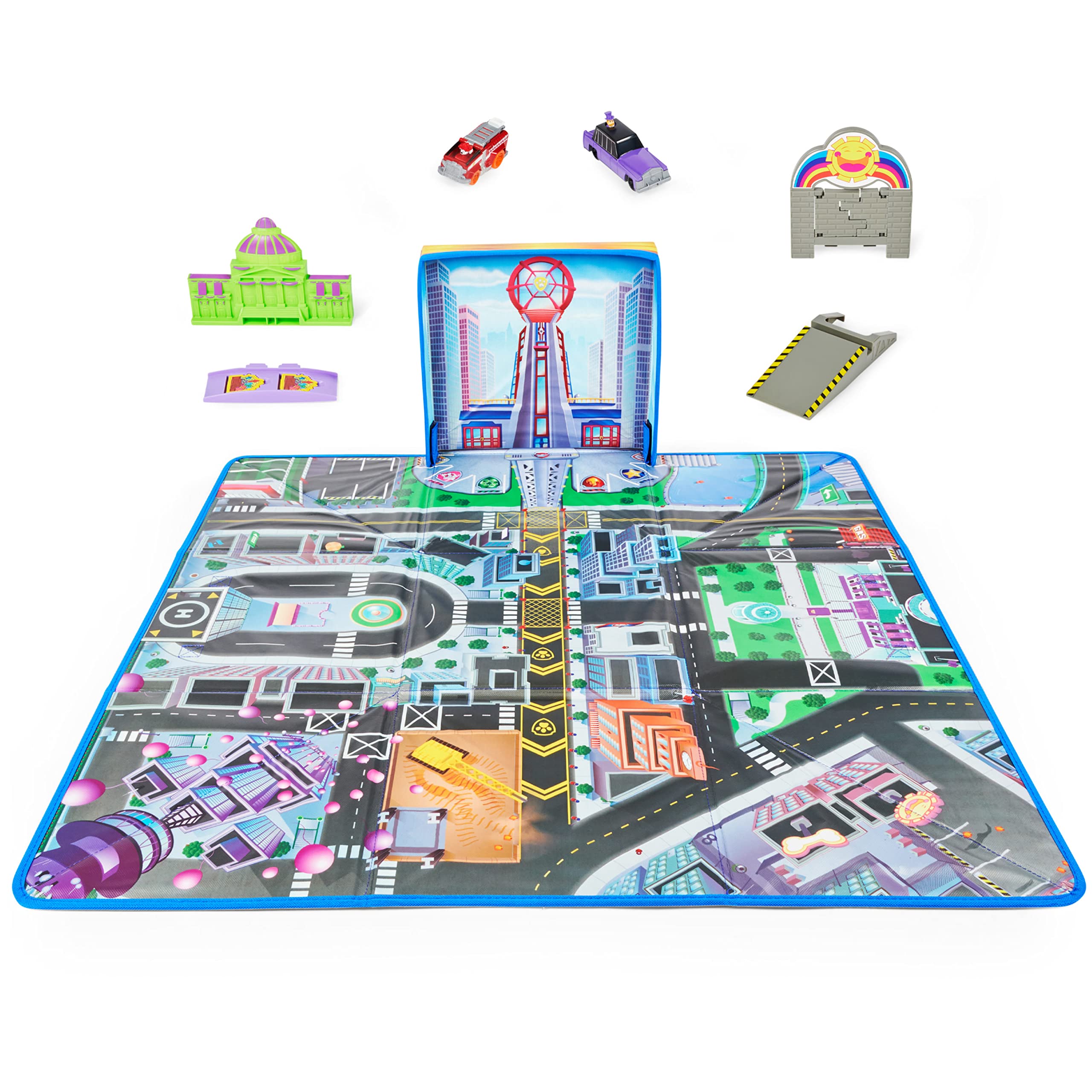 Paw Patrol, True Metal Adventure City Movie Play Mat Set with 2 Exclusive Toy Cars (Amazon Exclusive), 1:55 Scale, Kids Toys for Ages 3 and Up