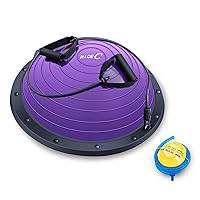 Balance Ball, Half Ball, Balance Ball, Exercise Workout Trainer, with Resistant Band, Strength Fitness Yoga with Bonus Foot Pump