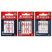 SINGER Assorted Stretch and Ball Point Sewing Machine Needle Bundle in Sizes 80/12, 90/14, 100/16 for Swimwear and Athletic Wear, 11pc Set
