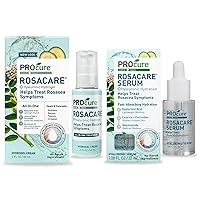PROcure Rosacare Medicated Redness Reduction CC Face Cream for Rosacea, 2 Ounce Rosacare Serum, 1.08 FL OZ 32mL Bundle