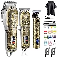 Karrte® Professional Hair Clippers for Men Hair Trimmer Barber Clippers Set Beard Trimmer Cordless Hair Cutting Grooming Haircut Kit with T-Blade Zero Gapped Rechargeable Adjustable LED Display