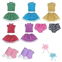 Doll Clothes and Accessories for 14.5 Inch American Dolls Girl Wishers, Include Clothing Outfits Underwear Socks Hair Band