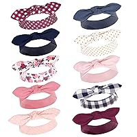 Hudson Baby Cotton and Synthetic Headbands, Size 0-24 Months