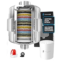 High Output Shower Filter Capsule - Suitable for People with Sensitive and Dry Skin and Scalp, Filters Chlorine and Impurities | 1-min install (Luxury Polished Chrome)