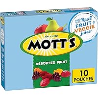 Mott's Fruit Flavored Snacks, Assorted Fruit, Pouches, 0.8 oz, 10 ct