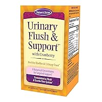Nature's Secret Urinary Flush & Support with Cranberry Promotes Healthy Bladder & Urinary Tract - 8 Botanical Concentrate Blends to Flush & Soothe - Healthy Elimination & Detoxification - 60 Capsules