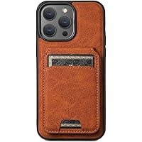 GUYFAM- Case for iPhone 15 Pro Max/15 Plus/15 Pro/15, PU Leather Wallet Phone Cover Card Slot Supports Wireless Charging (Orange)