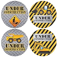 Under Construction Party Favor Stickers - 1.75 in - 40 Labels