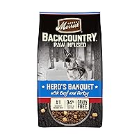 Backcountry Grain Free Dry Adult Dog Food, Kibble With Freeze Dried Raw Pieces, Hero’s Banquet Recipe - 20.0 lb. Bag