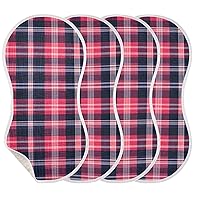 Red Balck Buffalo Plaid Burp Cloths for Baby Boys Girls 4 Pack Burping Cloth, Burp Clothes, Newborn Towel, Milk Spit Up Rags,Burpy Cloth 202a8796