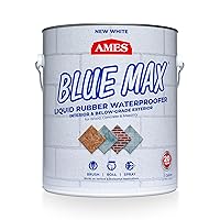 Research Laboratories AMES BMX1WRG 1 Gallon Blue Max, White Waterproofer, Regular Use in Interior & Below-Grade Exterior-Concrete Sealer, House Paint and More. Liquid Rubber