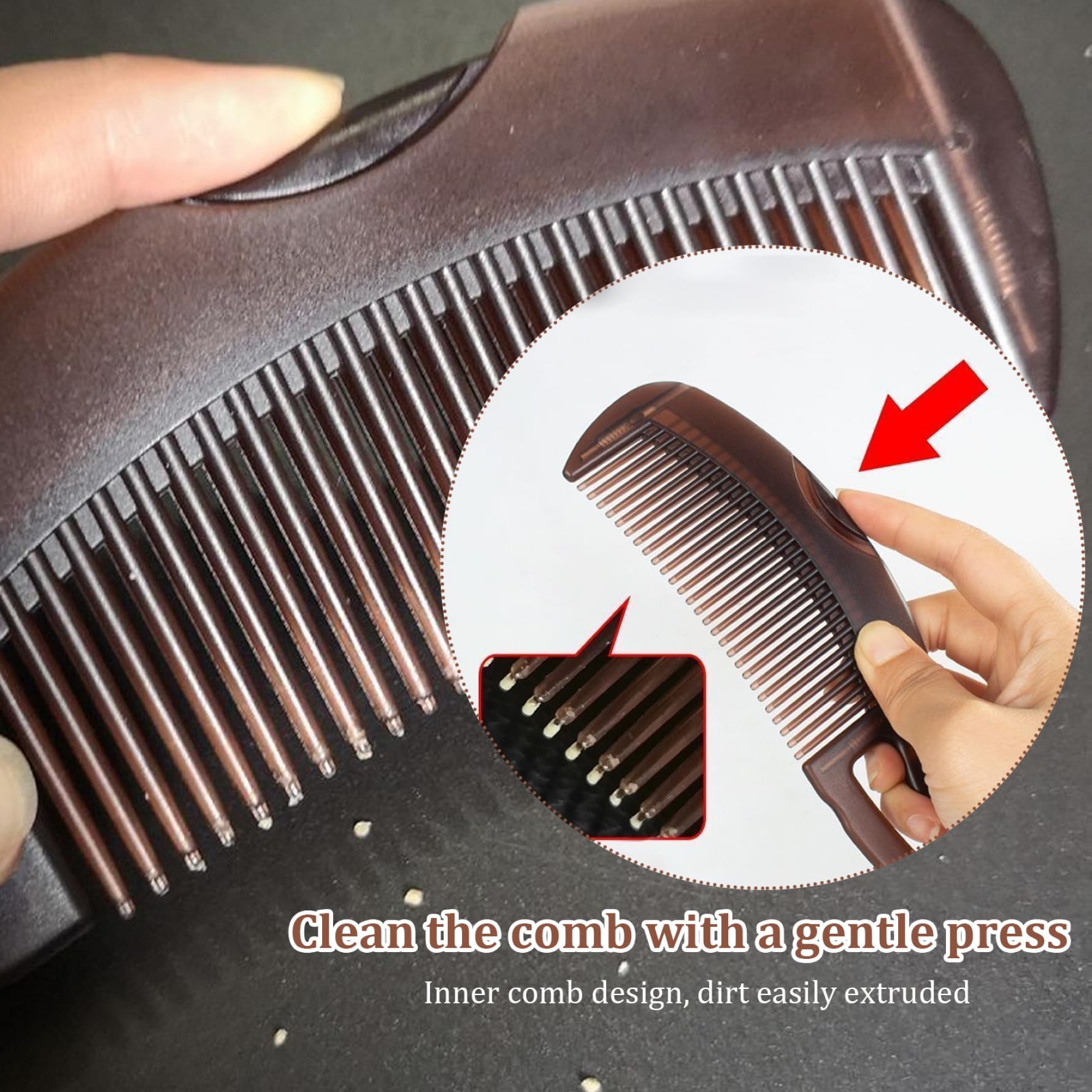 1PC Dandruff Comb Hollow Tooth Lice Comb Reduce Scalp Hair Comb 8.3x2.1 Inch Fine Tooth Comb Washable Small Comb for Women Men