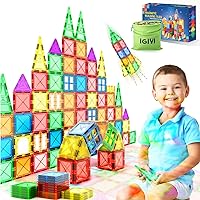 Toys for 3 4 5 6 7 8+ Year Old Boys Girls, Fun Creative Magnetic Tiles Building Blocks Sets, STEM Montessori Toys for Kids Ages 3-5, Gifts for Toddlers