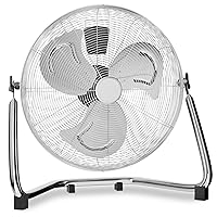 22 Inch High Velocity Floor Fan with 3 Speed Heavy Duty Metal Adjustable Tilt Portable Quiet Air Circulator for Home Garage, Workshop, Factory and Basement, 3522 CFM, Silver