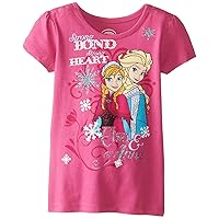 Disney Girls' Frozen Elsa and Anna Short-Sleeve T-Shirt