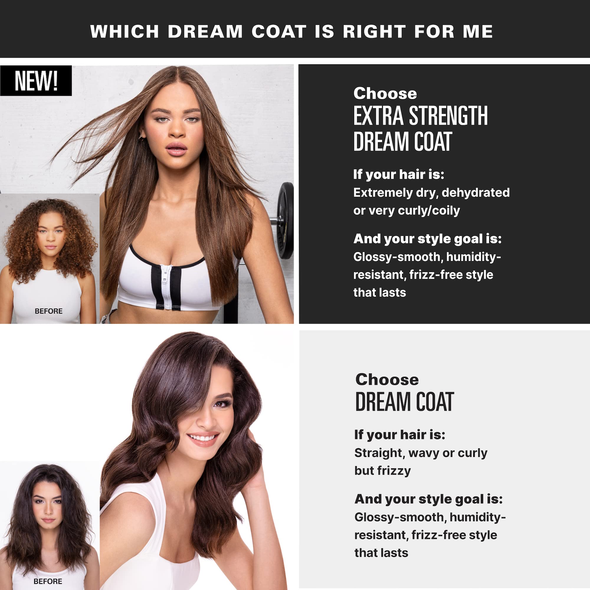 COLOR WOW Extra Strength Dream Coat, powerful, ultra moisturizing, anti humidity treatment for extremely frizz prone hair; glassy smooth, straight + frizz resistant styles for up to 3-4 washe