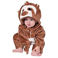 1850 (10+ Designs) Henry The Sloth Animal Onesie Baby, 3D Ears One Piece Jumpsuit, Pink/Black - Height 28-36'' (9-24 Months)