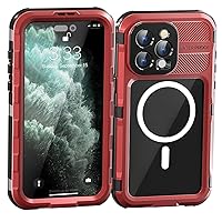 Case for iPhone 15 Pro Max/15 Pro/15 Plus/15 Full Body Waterproof Protective Cover with Screen Camera Heavy Duty Protection Shockproof Shell (Red,15 Pro Max 6.7'')