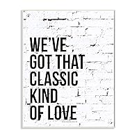 Stupell Industries lulusimonSTUDIO 'We've Got That Classic Love' B&W Brick Wall Plaque, 10 x 15, Multi-Color