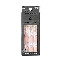 KISS imPRESS No Glue Mani Press On Nails, Premium, All My Love', Pink, Medium Size, Almond Shape, Includes 30 Nails, Prep Pad, Instructions Sheet, 1 Manicure Stick, 1 Mini File