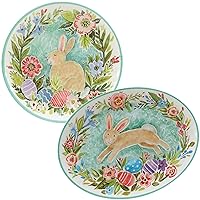 Certified International Joy of Easter Melamine 2 Piece Platter Set, Multicolor, Large