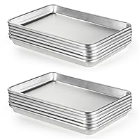 CURTA 12 Pack Aluminum Sheet Pan, NSF Listed Half Size 13 x 9 inch Commercial Bakery Cake Bun Pan, Baking Tray