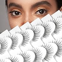 KSYOO Light Volume False Lashes Natural Look, False Eyelashes Natural Look, Medium-Length Rounded lashes Seamlessly with Your Natural Lashes -10 Pairs (Natural N10)