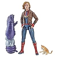 Marvel Captain Marvel 6-inch Legends Captain Marvel in Bomber Jacket Figure for Collectors, Kids, and Fans