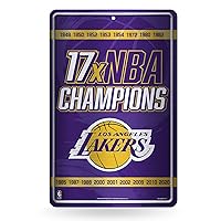 Rico Industries NBA Los Angeles Lakers Champ Large Metal Sign 11