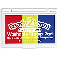 READY 2 LEARN Washable Stamp Pad 3-in-1 - Primary Colors - Red, Yellow and Blue - Non-Toxic - Fade Resistant - Perfect for Scrapbooks, Posters and Cards