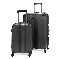 Kenneth Cole REACTION Out of Bounds Lightweight Hardshell 4-Wheel Spinner Luggage, Charcoal, 2-Piece Set (20