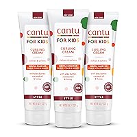 Cantu Care for Kids Paraben & Sulfate-Free Curling Cream with Shea Butter, 8 oz (Pack of 3) (Packaging May Vary)