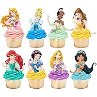 48 Pcs Princess Cupcake Toppers for Birthday Party - Princess Theme Birthday Party Decoration - Cake Topper for Cartoon Party Supplies