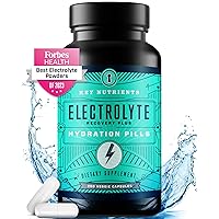 KEY NUTRIENTS Electrolyte Tablets, 200 Capsules, Salt Tablets for Runners, Fasting, Keto, Rapid Hydration & Recovery - Salt Pills with Electrolytes, No Sugar, Gluten Free Hydration Tablets