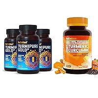 BioEmblem Turmeric Curcumin Supplement with BioPerine | Joint Support & Inflammatory Response and Turmeric Curcumin with Clinically Studied TurmiPure, Healthy Inflammation Turmeric Supplements