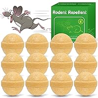Natural Mouse Repellent -12 Pack Rodent Repellent Peppermint Oil to Repel Mice and Rats - Mice Rat Repellent for Engines Home Indoor & Outdoor - Squirrel Deterrent Pet & Humans Safe