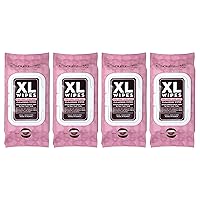 XL Makeup Removing Cleansing Wipes with Rose and Coconut Efficient Deep Cleanse Extra-Long for Comprehensive Refreshment Calms and Hydrates Skin Eco-Friendly Vegan Choice (Set of 4)