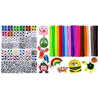200pcs Pipe Cleaners+2310pcs Googly Wiggle Eyes, Art and Craft Supplies.