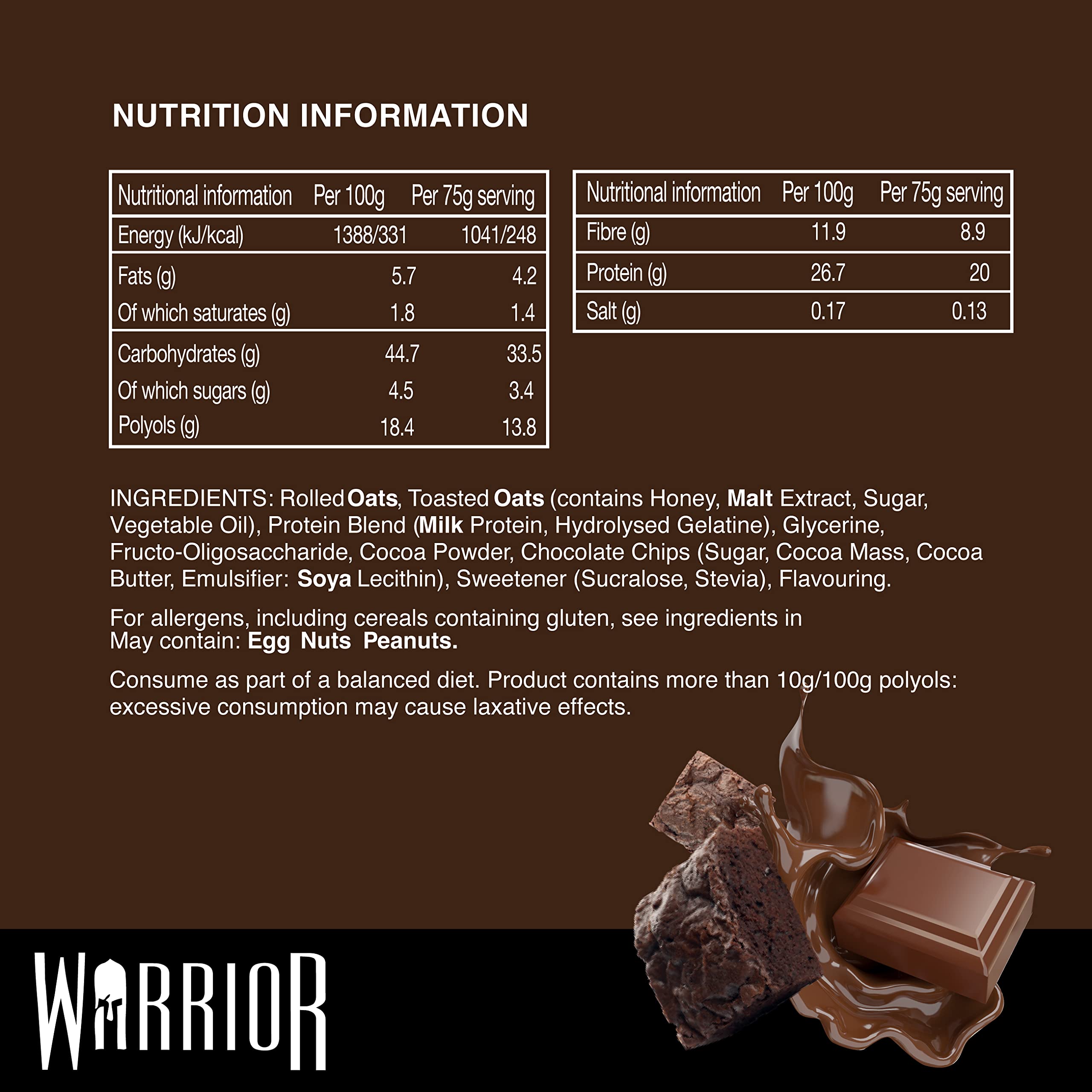 Mua Warrior Raw High Protein Flapjack Bars 21g Protein Each - Low Sugar  Snack Bars - Pack of 12 - Chocolate Brownie Flavour trên Amazon Anh chính  hãng 2023 | Giaonhan247