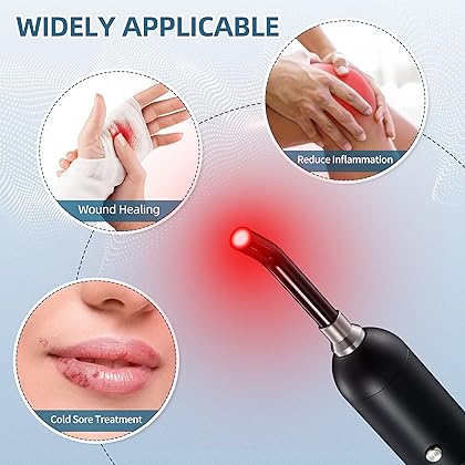 Red Light Therapy Device, Cold Sore Canker Sore Treatment for Lips, Healing Pain Relief Infrared Light Therapy for Oral Lip Nose Ear Knee Neck Joint and Muscle Body, Red Light Therapy for Face