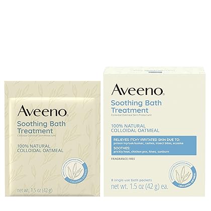 Aveeno Soothing Bath Soak for Eczema, Natural Colloidal Oatmeal, 8 ct.