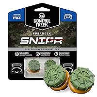 KontrolFreek FPS Freek Snipr for PlayStation 4 (PS4) and PlayStation 5 (PS5) | Performance Thumbsticks | 2 High-Rise Convex (Domed) | Green